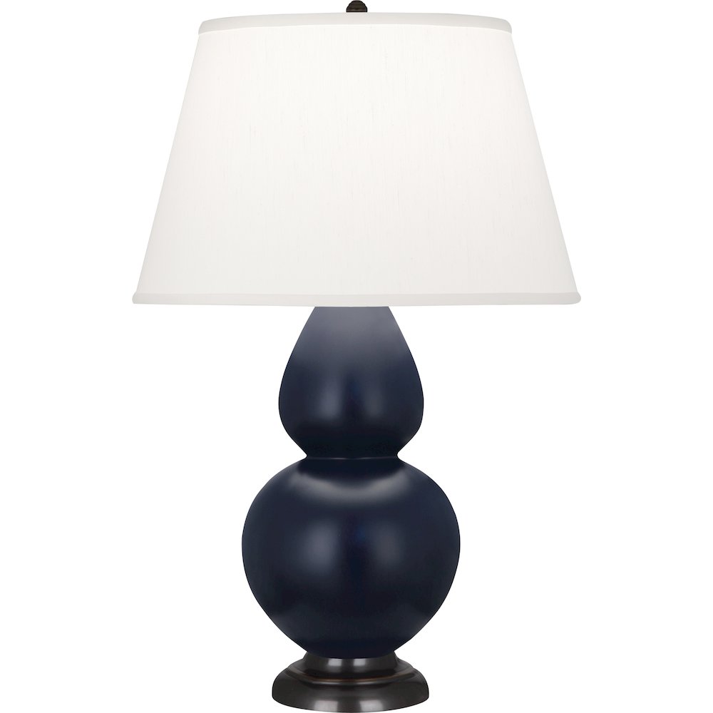 Matte Midnight Blue Double Gourd Table Lamp. Picture 1