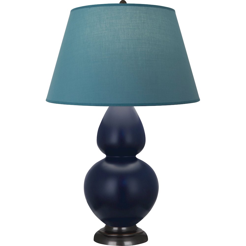 Matte Midnight Blue Double Gourd Table Lamp. Picture 1