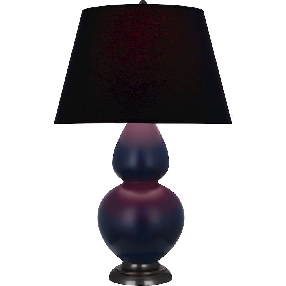 Matte Midnight Blue Double Gourd Table Lamp. Picture 1