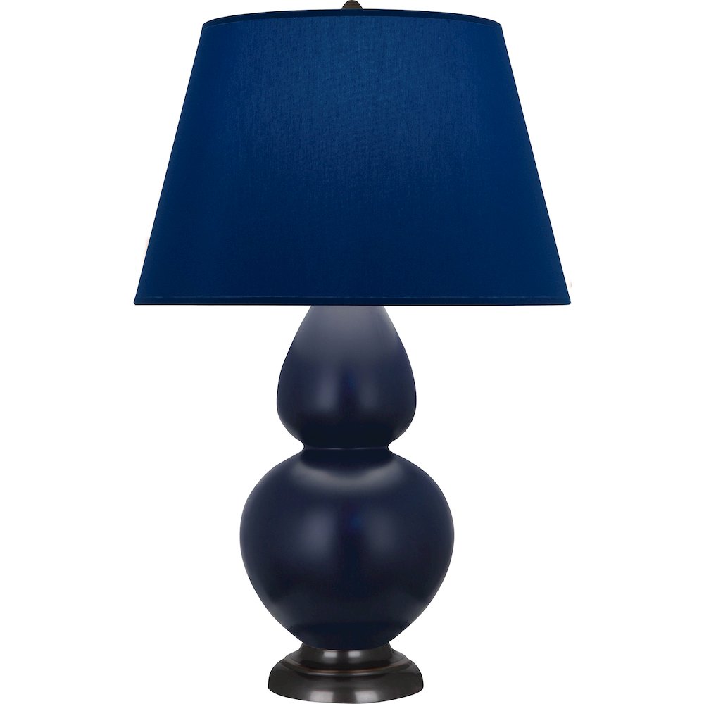 Matte Midnight Blue Double Gourd Table Lamp. Picture 1