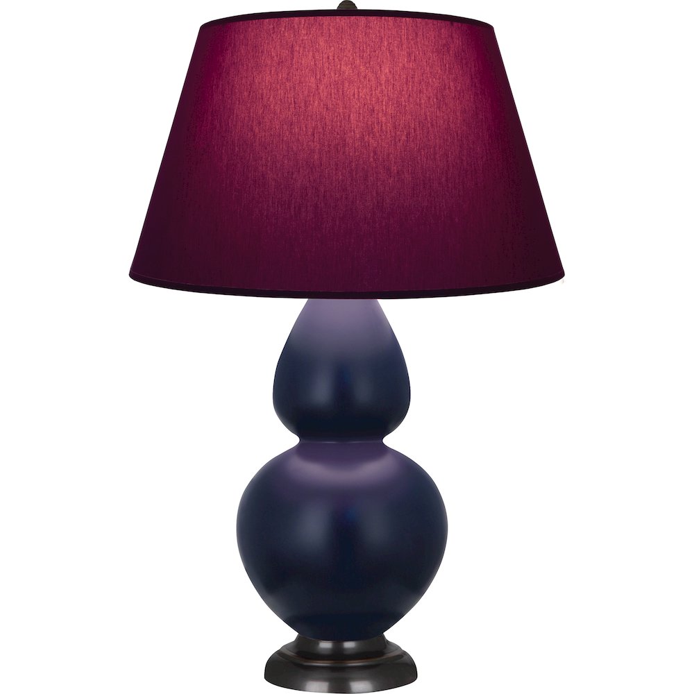 Matte Midnight Blue Double Gourd Table Lamp. Picture 1