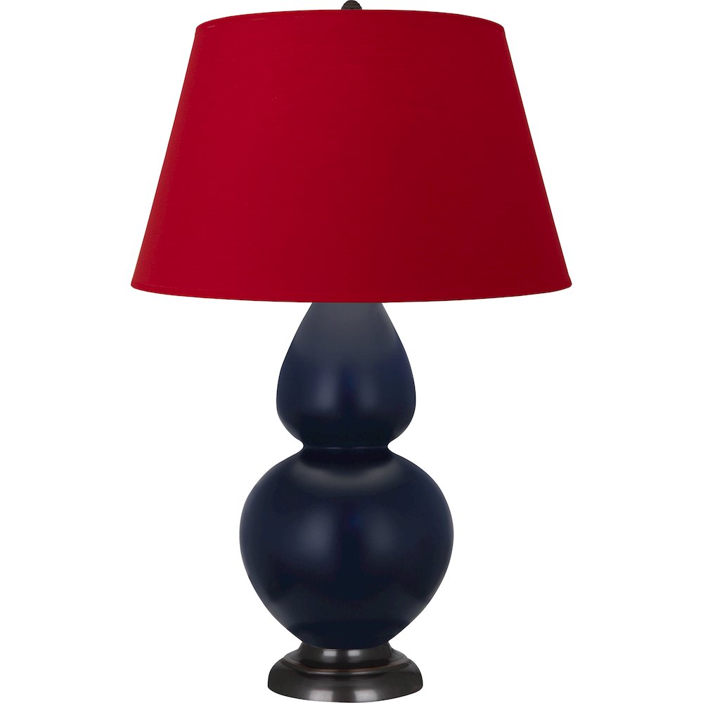Matte Midnight Blue Double Gourd Table Lamp. Picture 1