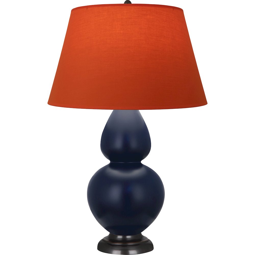 Matte Midnight Blue Double Gourd Table Lamp. Picture 1