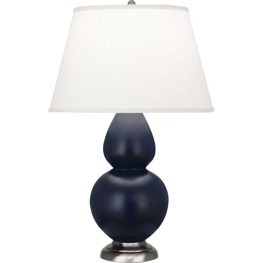 Matte Midnight Blue Double Gourd Table Lamp. Picture 1