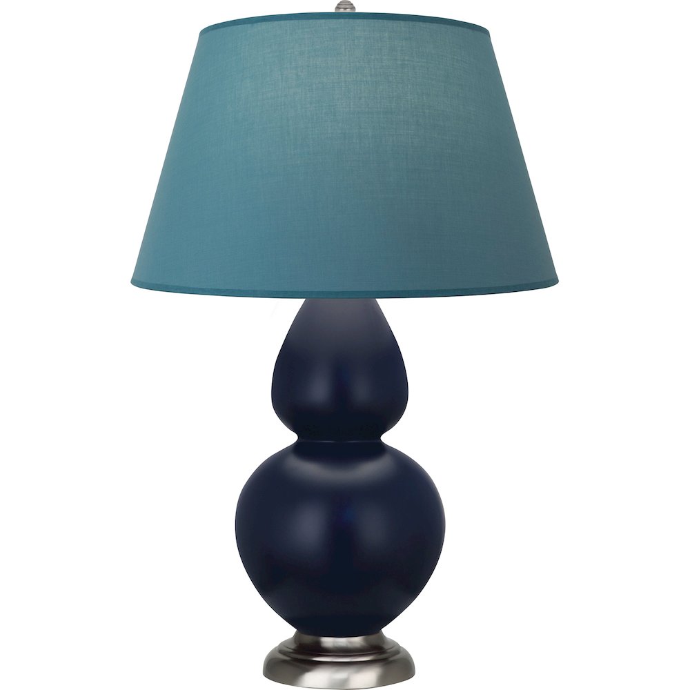 Matte Midnight Blue Double Gourd Table Lamp. Picture 1