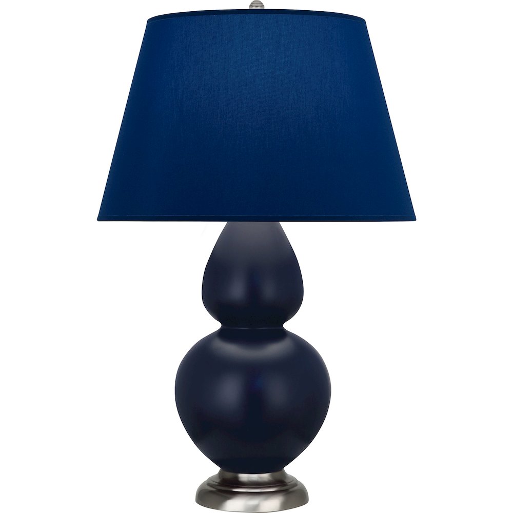 Matte Midnight Blue Double Gourd Table Lamp. Picture 1
