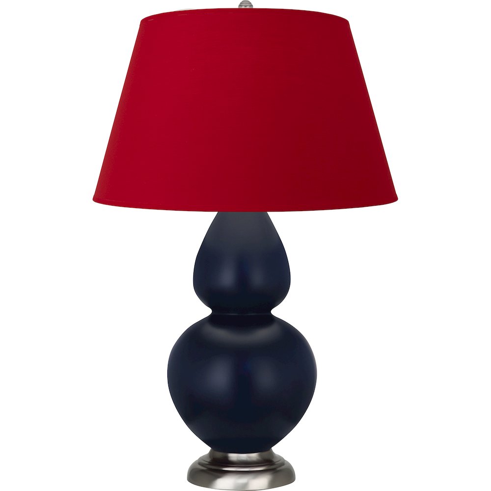 Matte Midnight Blue Double Gourd Table Lamp. Picture 1