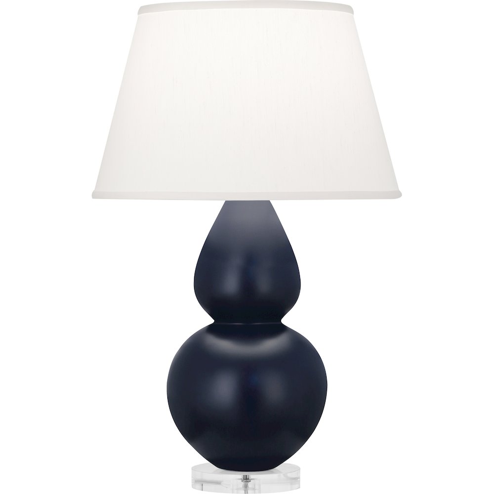Matte Midnight Blue Double Gourd Table Lamp. Picture 1
