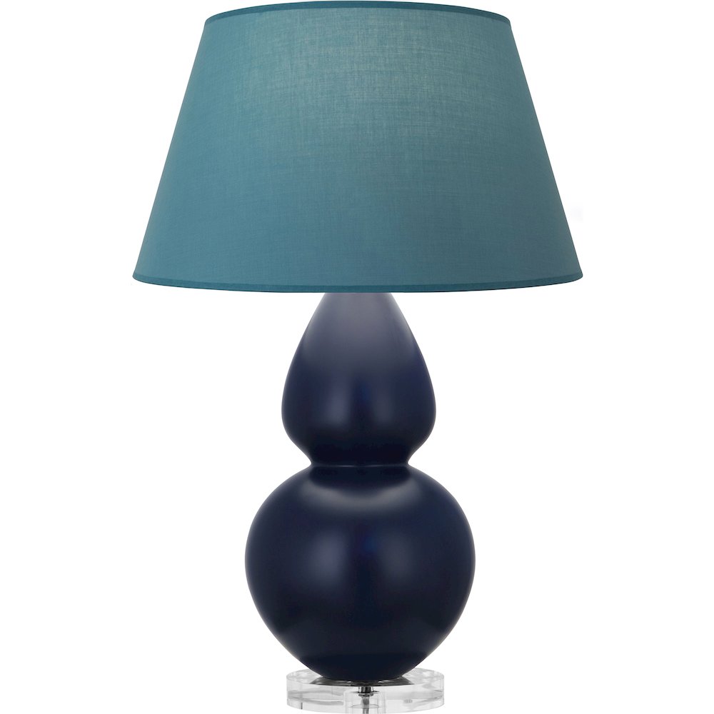 Matte Midnight Blue Double Gourd Table Lamp. Picture 1