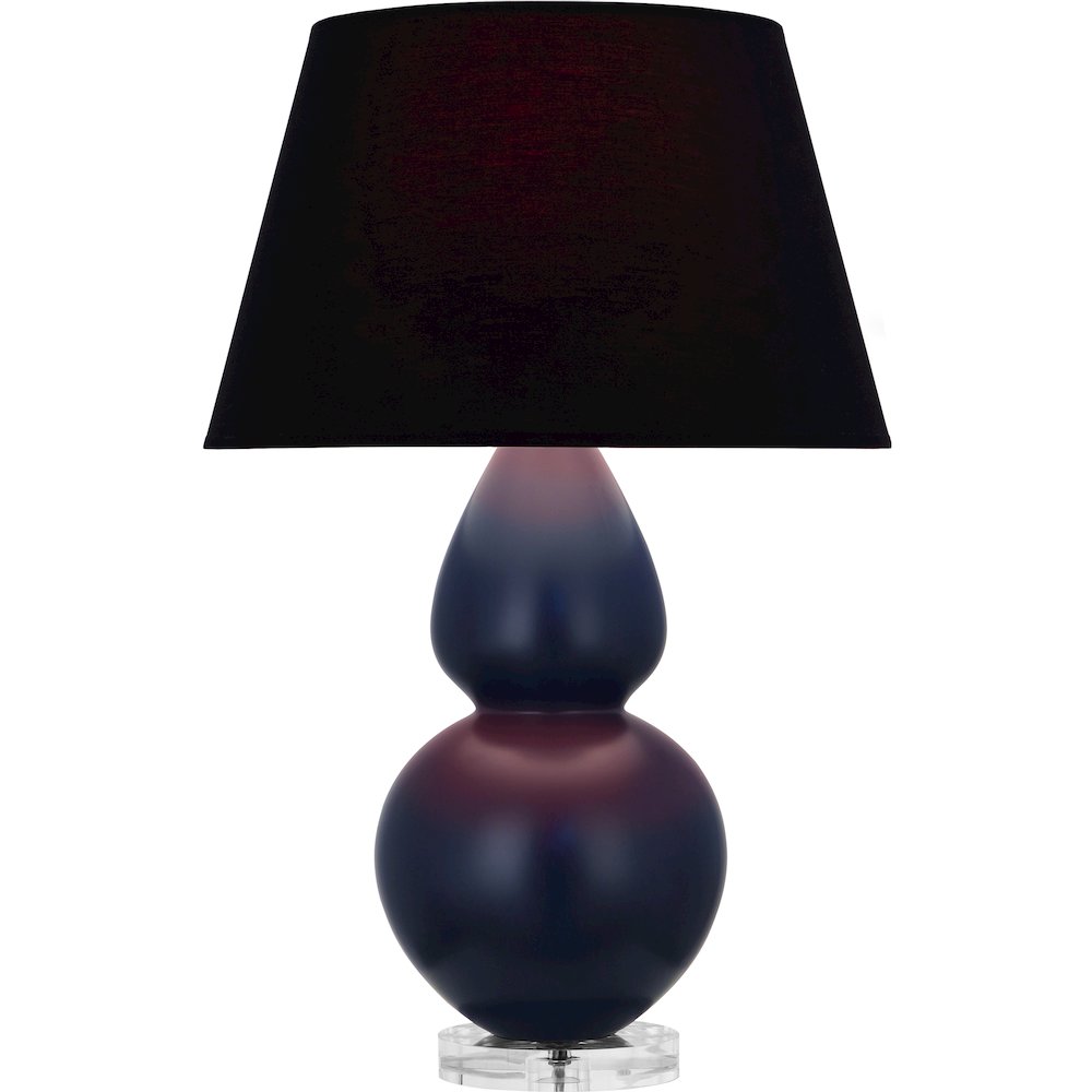 Matte Midnight Blue Double Gourd Table Lamp. Picture 1