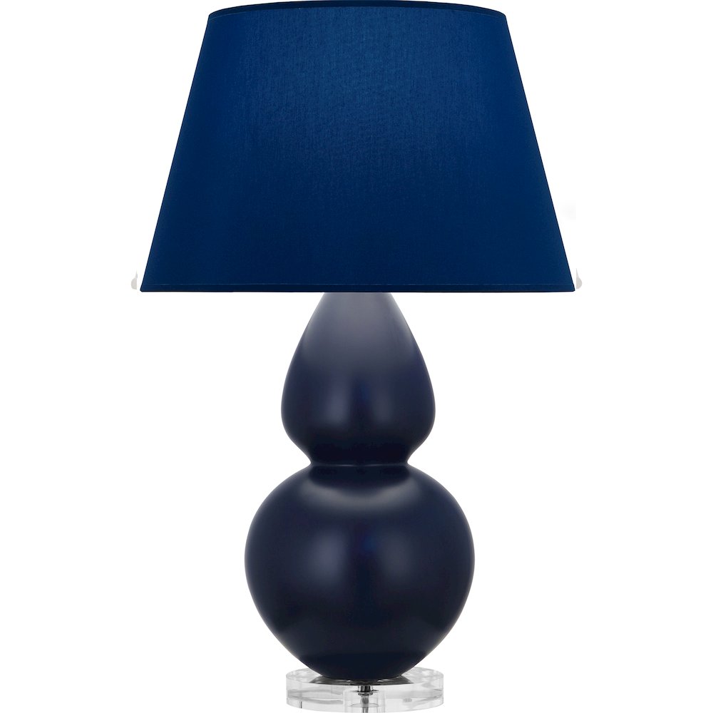 Matte Midnight Blue Double Gourd Table Lamp. Picture 1