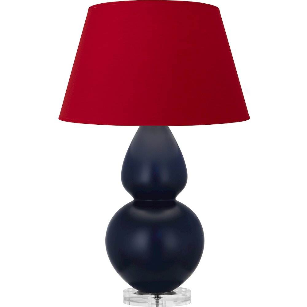 Matte Midnight Blue Double Gourd Table Lamp. Picture 1