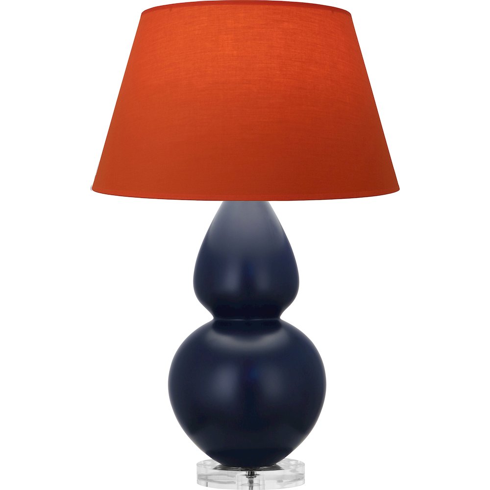 Matte Midnight Blue Double Gourd Table Lamp. Picture 1