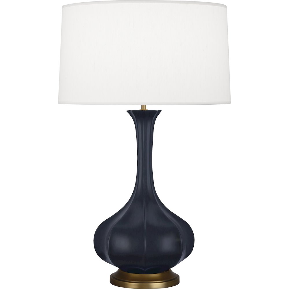 Matte Midnight Blue Pike Table Lamp in Matte Midnight Blue Glazed Ceramic Color. Picture 1