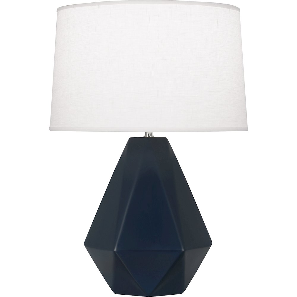 Matte Midnight Blue Delta Table Lamp in Matte Midnight Blue Glazed Ceramic Color. Picture 1
