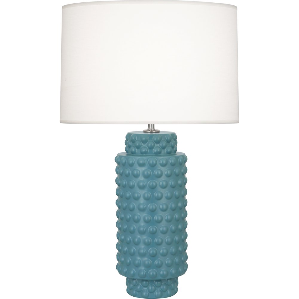 Matte Steel Blue Dolly Table Lamp. Picture 1