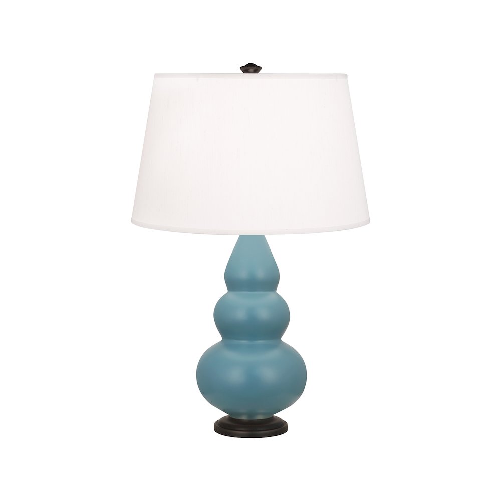 Matte Steel Blue Small Triple Gourd Accent Lamp. Picture 1