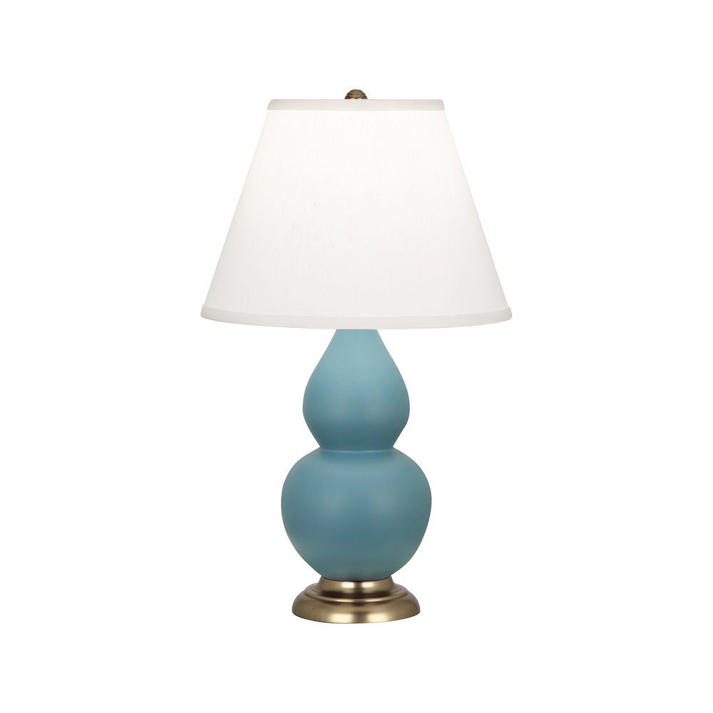Matte Steel Blue Small Double Gourd Accent Lamp. Picture 1