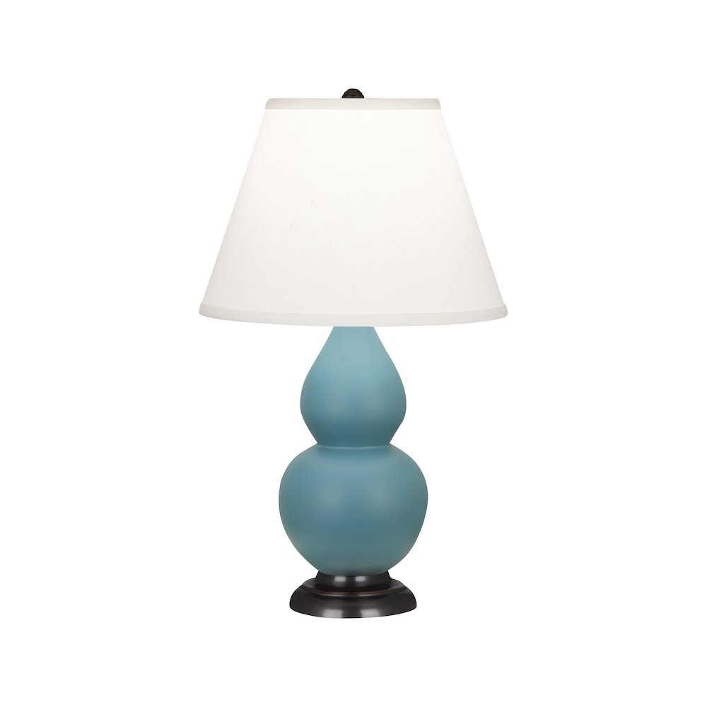 Matte Steel Blue Small Double Gourd Accent Lamp. Picture 1