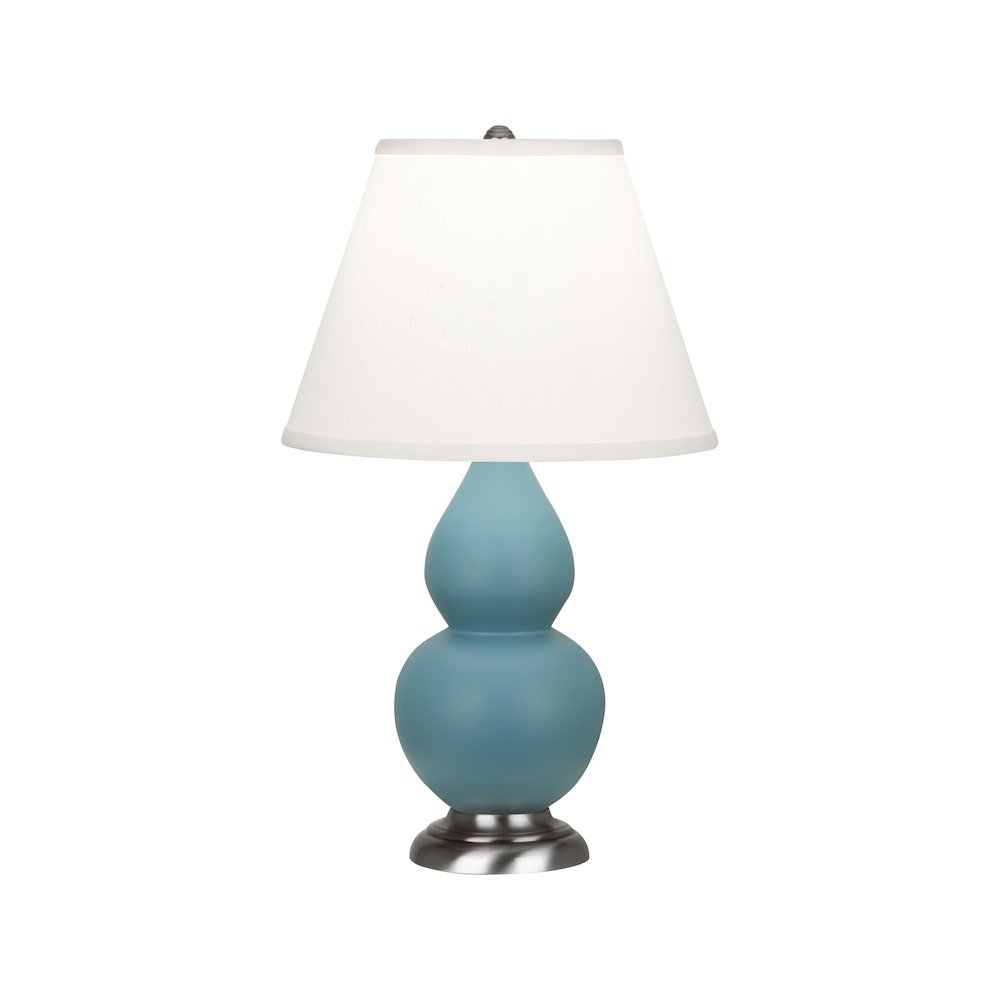 Matte Steel Blue Small Double Gourd Accent Lamp. Picture 1