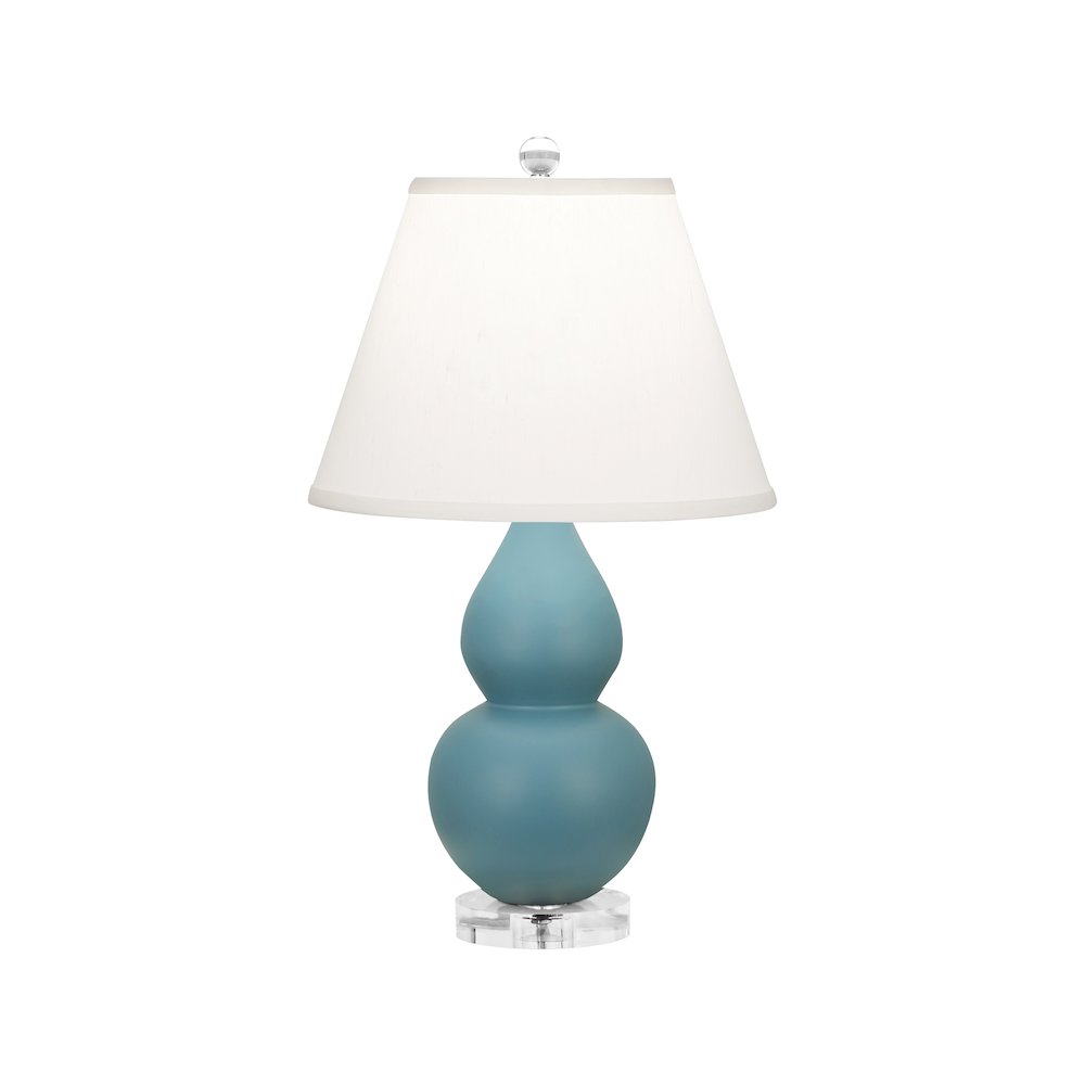 Matte Steel Blue Small Double Gourd Accent Lamp. Picture 1