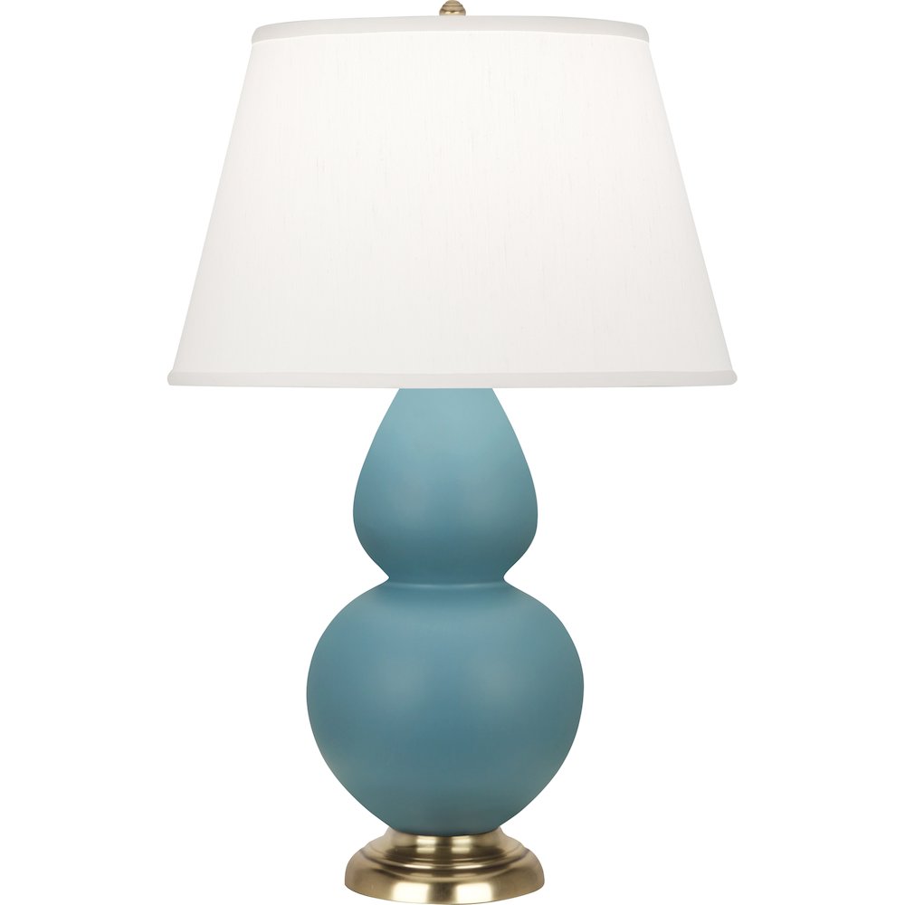Matte Steel Blue Double Gourd Table Lamp. Picture 1