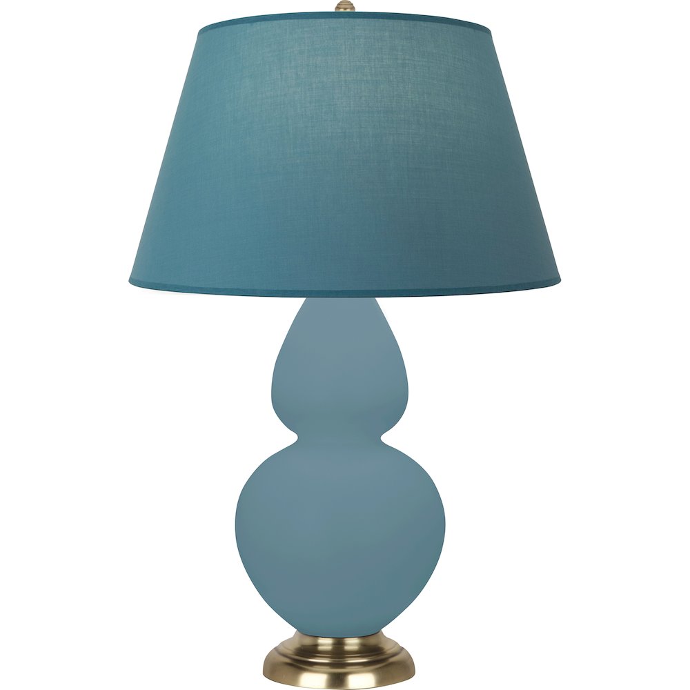 Matte Steel Blue Double Gourd Table Lamp. Picture 1
