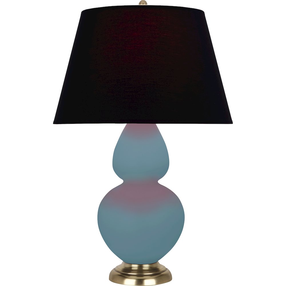 Matte Steel Blue Double Gourd Table Lamp. Picture 1