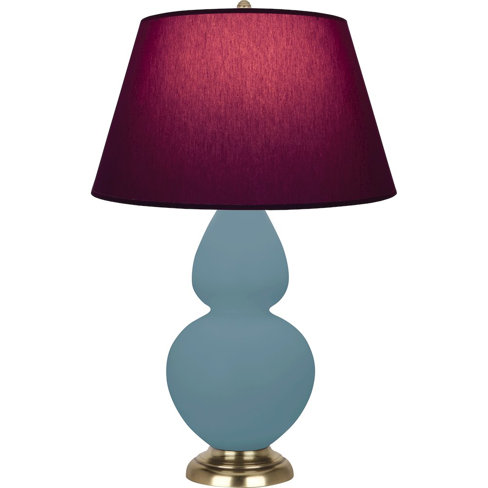 Matte Steel Blue Double Gourd Table Lamp. Picture 1