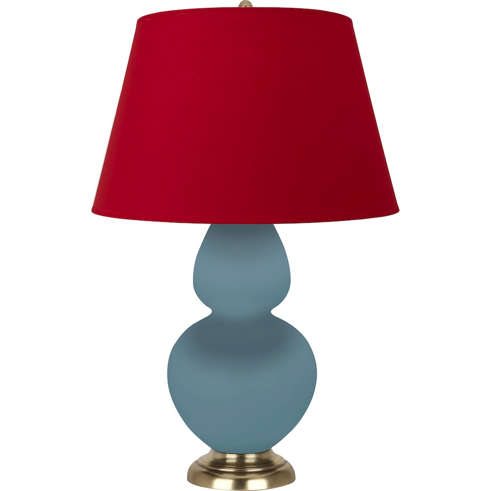 Matte Steel Blue Double Gourd Table Lamp. Picture 1