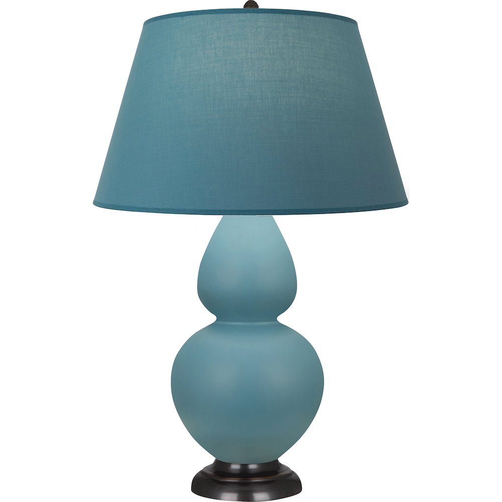 Matte Steel Blue Double Gourd Table Lamp. Picture 1