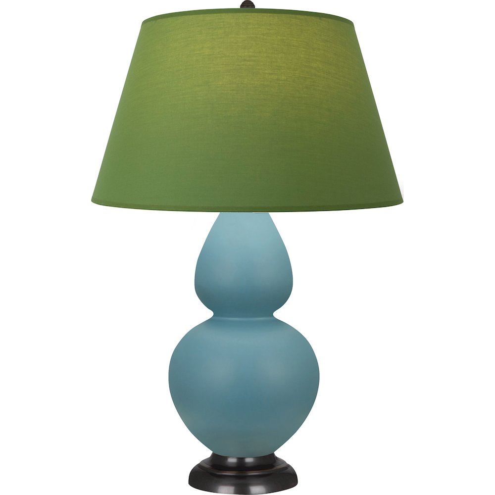 Matte Steel Blue Double Gourd Table Lamp. Picture 1