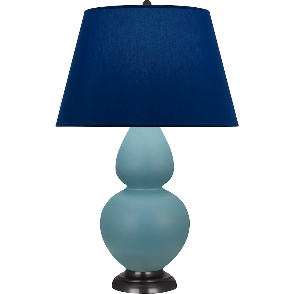 Matte Steel Blue Double Gourd Table Lamp. Picture 1
