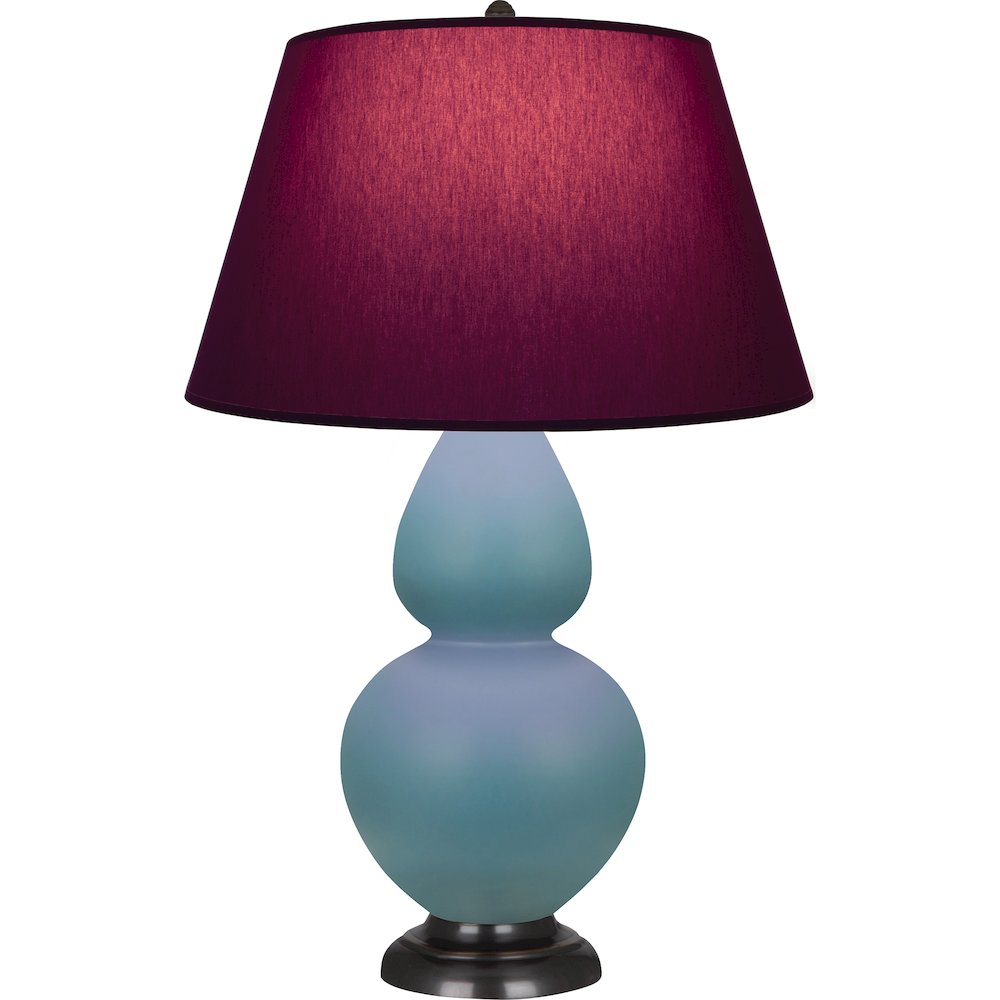 Matte Steel Blue Double Gourd Table Lamp. Picture 1