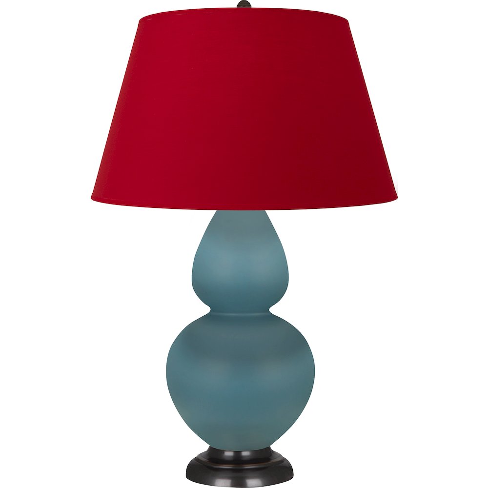 Matte Steel Blue Double Gourd Table Lamp. Picture 1