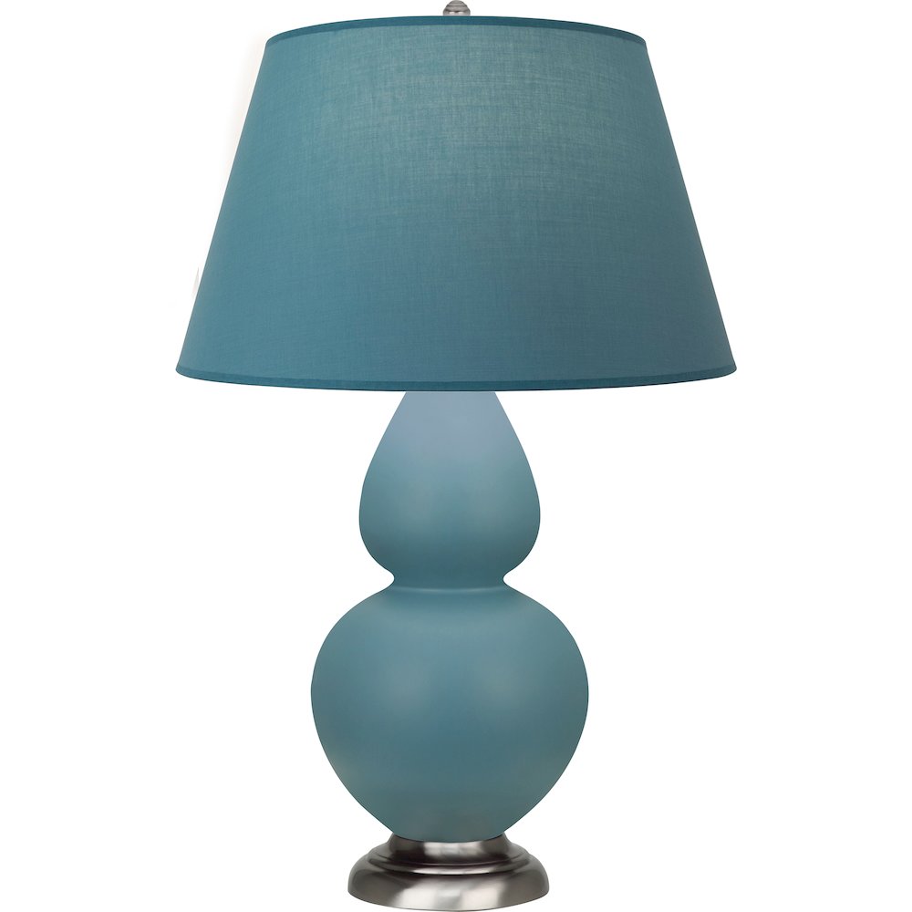 Matte Steel Blue Double Gourd Table Lamp. Picture 1