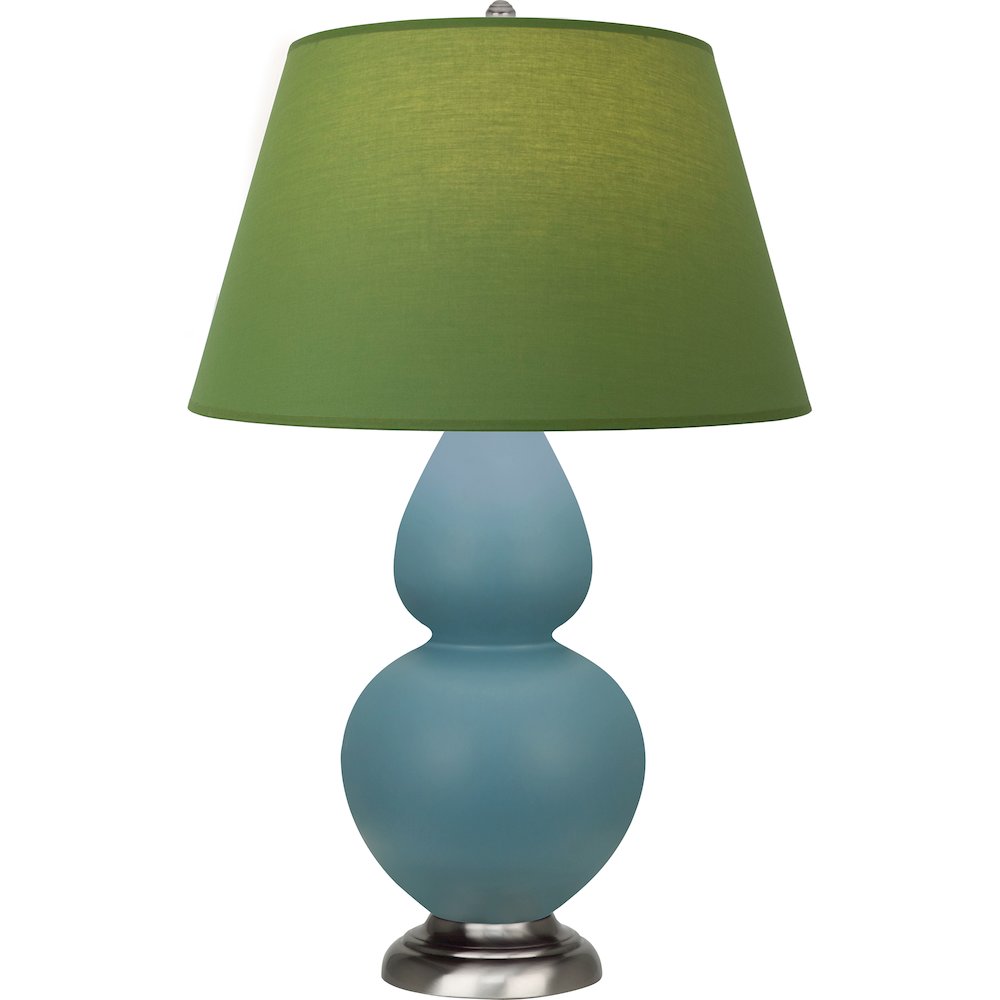 Matte Steel Blue Double Gourd Table Lamp. Picture 1