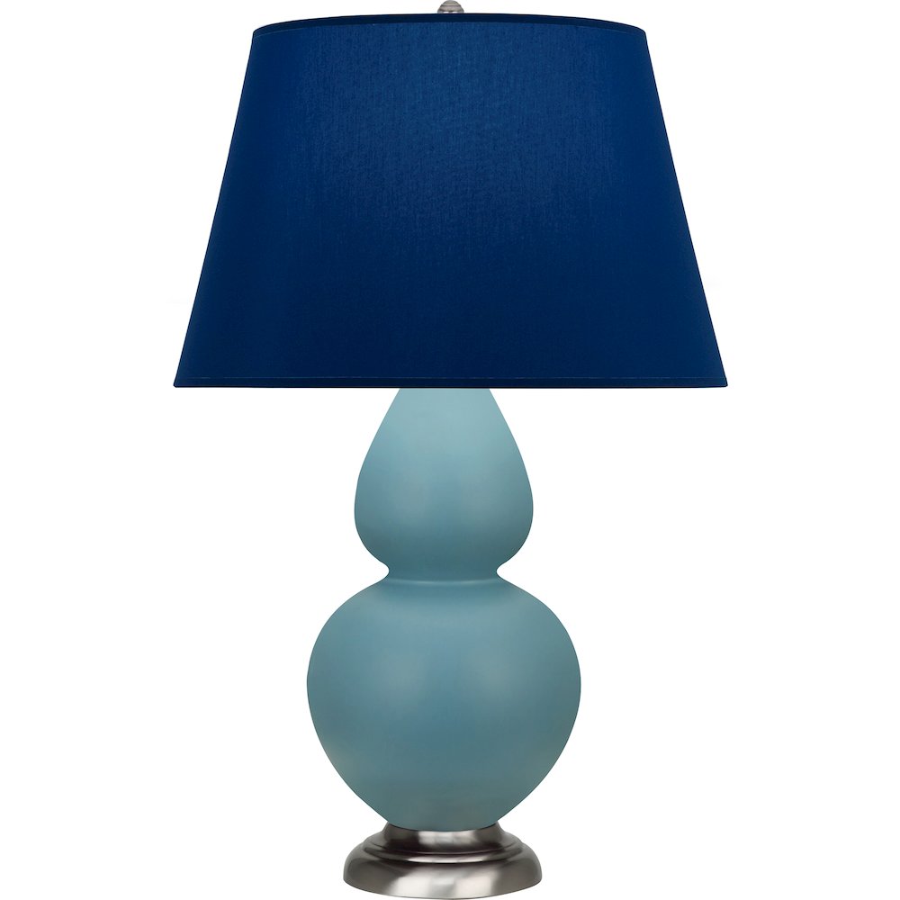 Matte Steel Blue Double Gourd Table Lamp. Picture 1