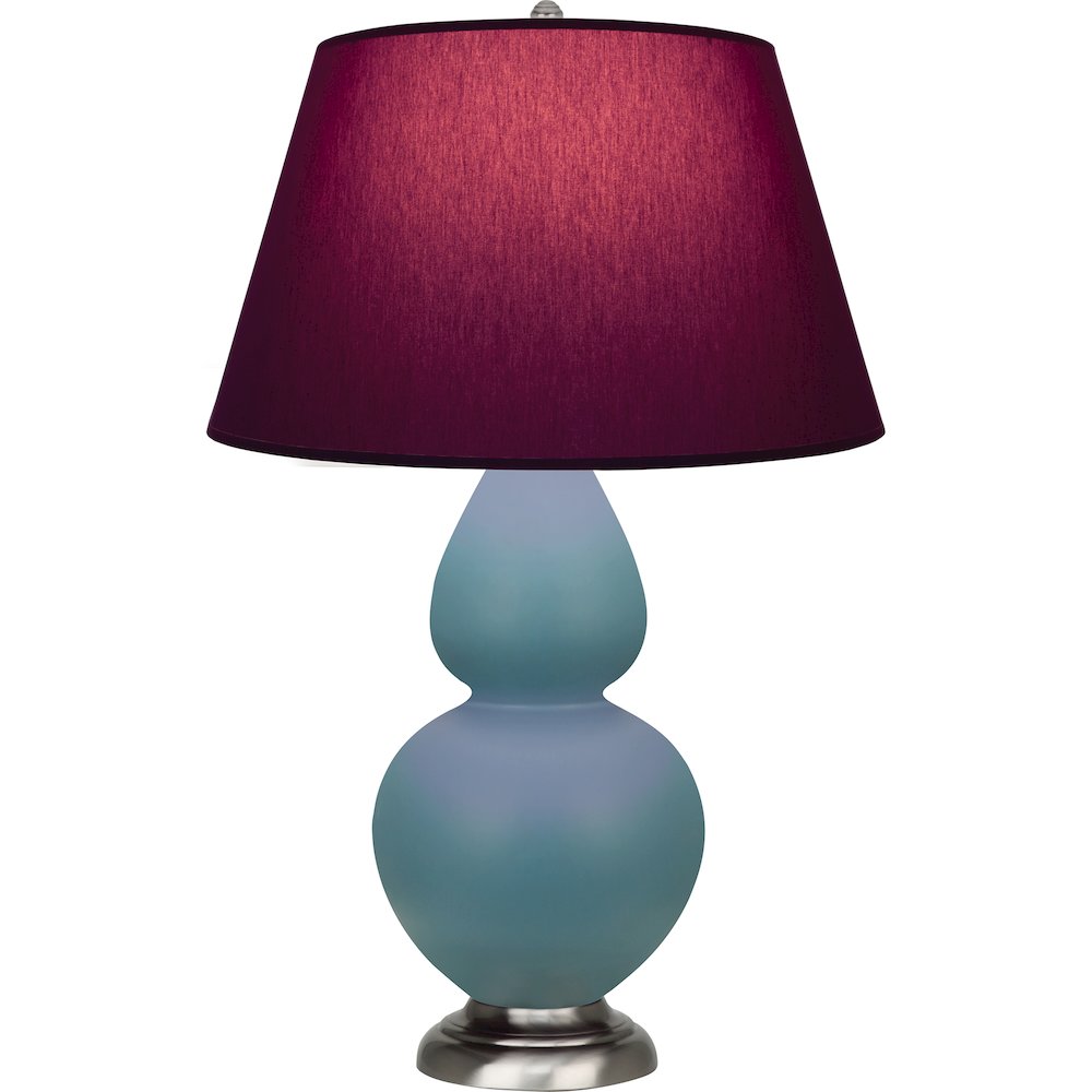 Matte Steel Blue Double Gourd Table Lamp. Picture 1