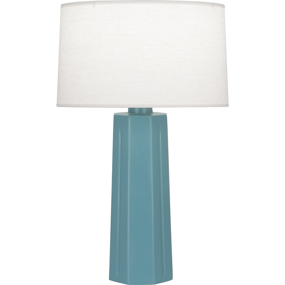 Matte Steel Blue Mason Table Lamp in Matte Steel Blue Glazed Ceramic Color. Picture 1