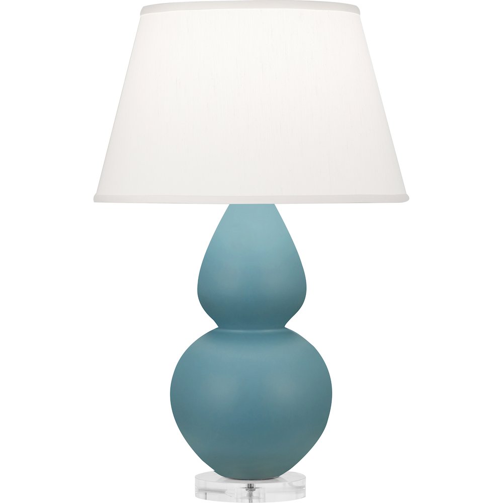 Matte Steel Blue Double Gourd Table Lamp. Picture 1