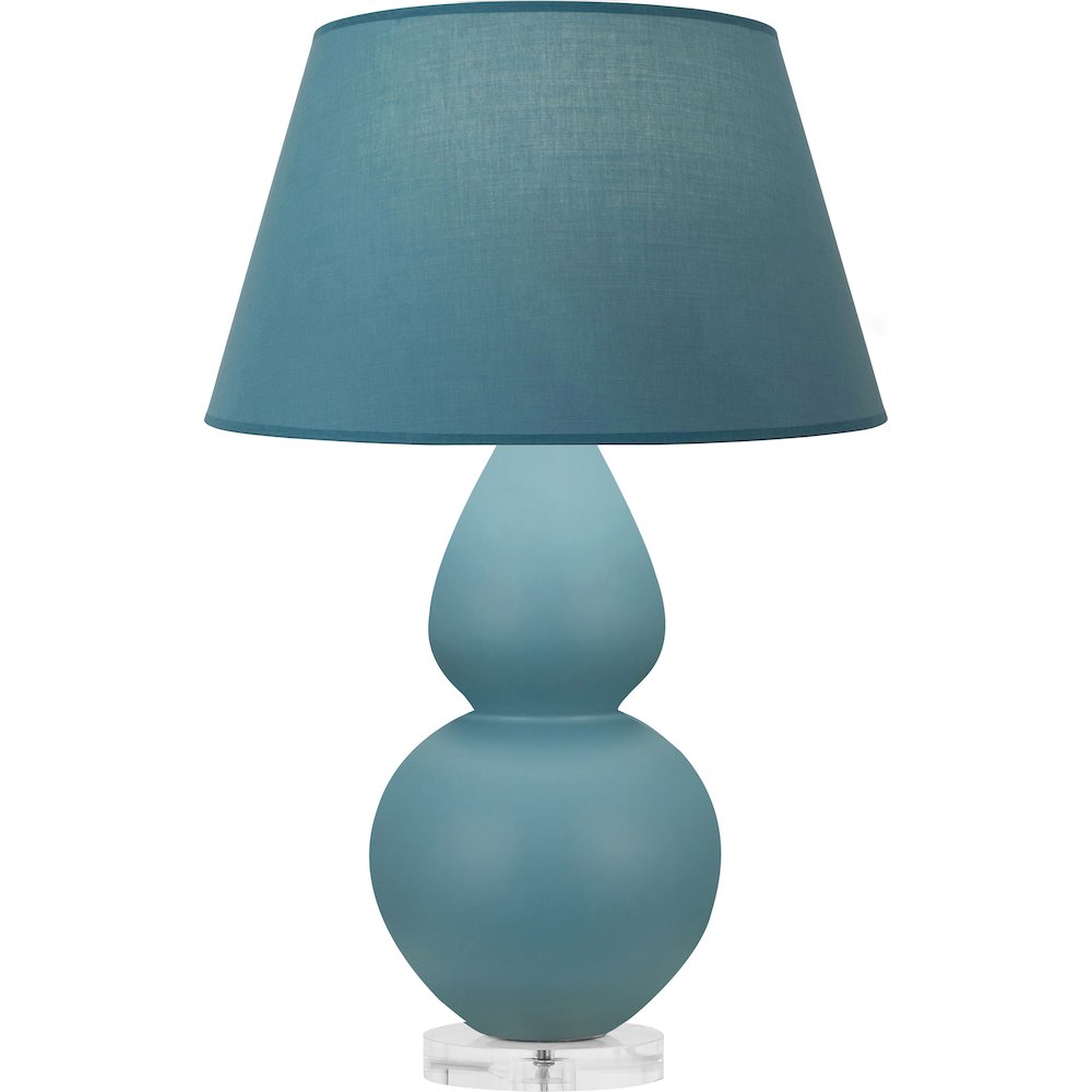 Matte Steel Blue Double Gourd Table Lamp. Picture 1