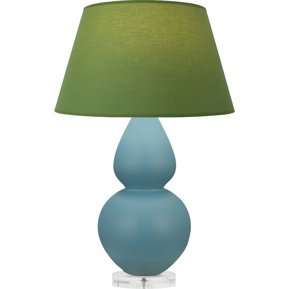 Matte Steel Blue Double Gourd Table Lamp. Picture 1