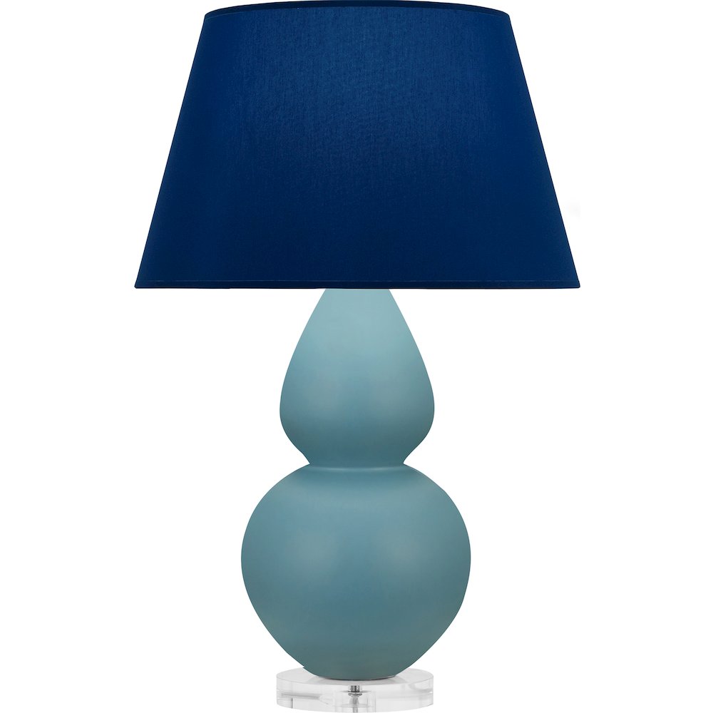 Matte Steel Blue Double Gourd Table Lamp. Picture 1