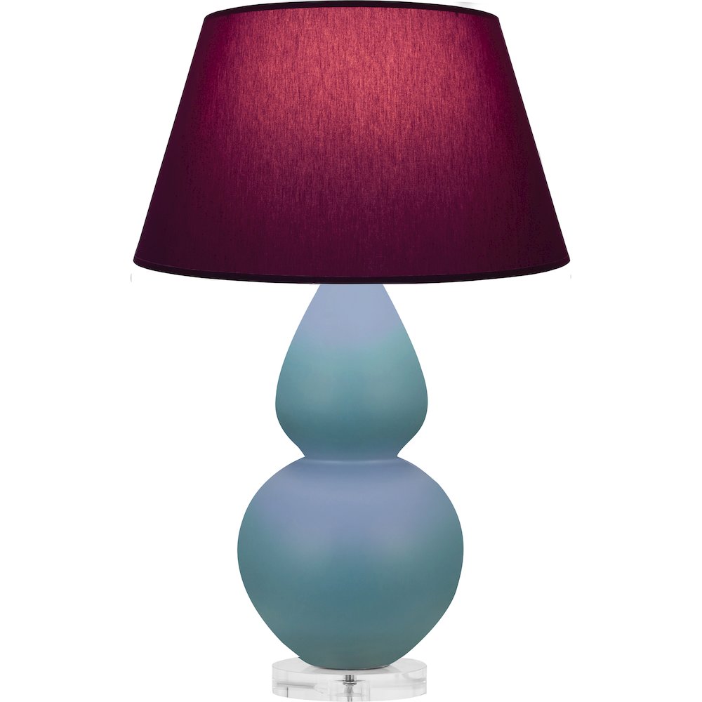 Matte Steel Blue Double Gourd Table Lamp. Picture 1