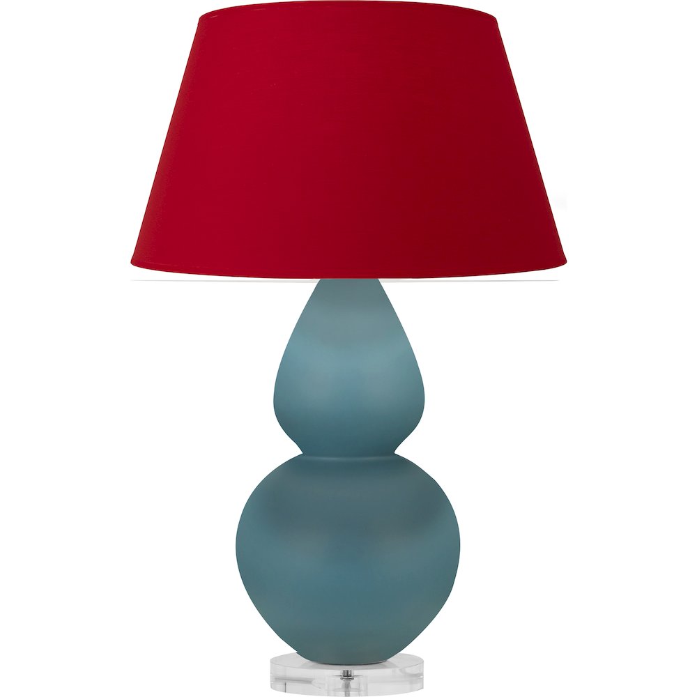 Matte Steel Blue Double Gourd Table Lamp. Picture 1