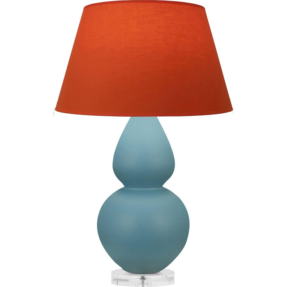 Matte Steel Blue Double Gourd Table Lamp. Picture 1