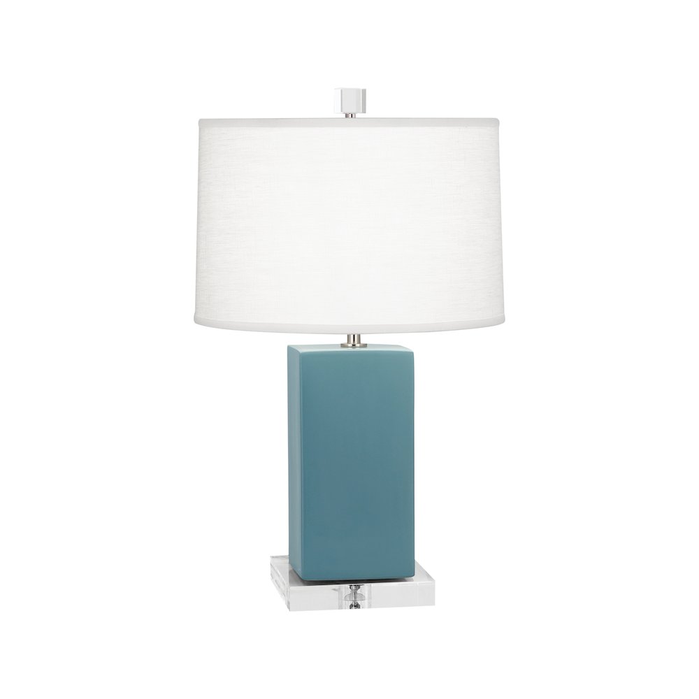 Matte Steel Blue Harvey Accent Lamp in Matte Steel Blue Glazed Ceramic Color. Picture 1