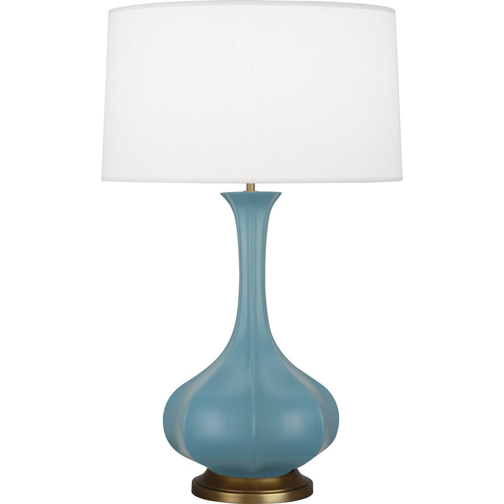 Matte Steel Blue Pike Table Lamp in Matte Steel Blue Glazed Ceramic Color. Picture 1