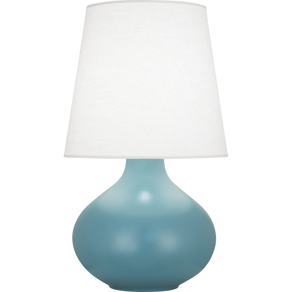 Matte Steel Blue June Table Lamp in Matte Steel Blue Glazed Ceramic Color. Picture 1